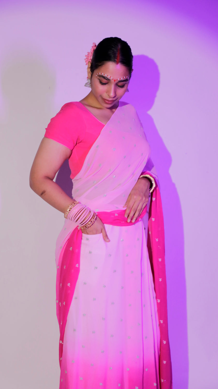 Hand-Embroidered Georgette Blouse