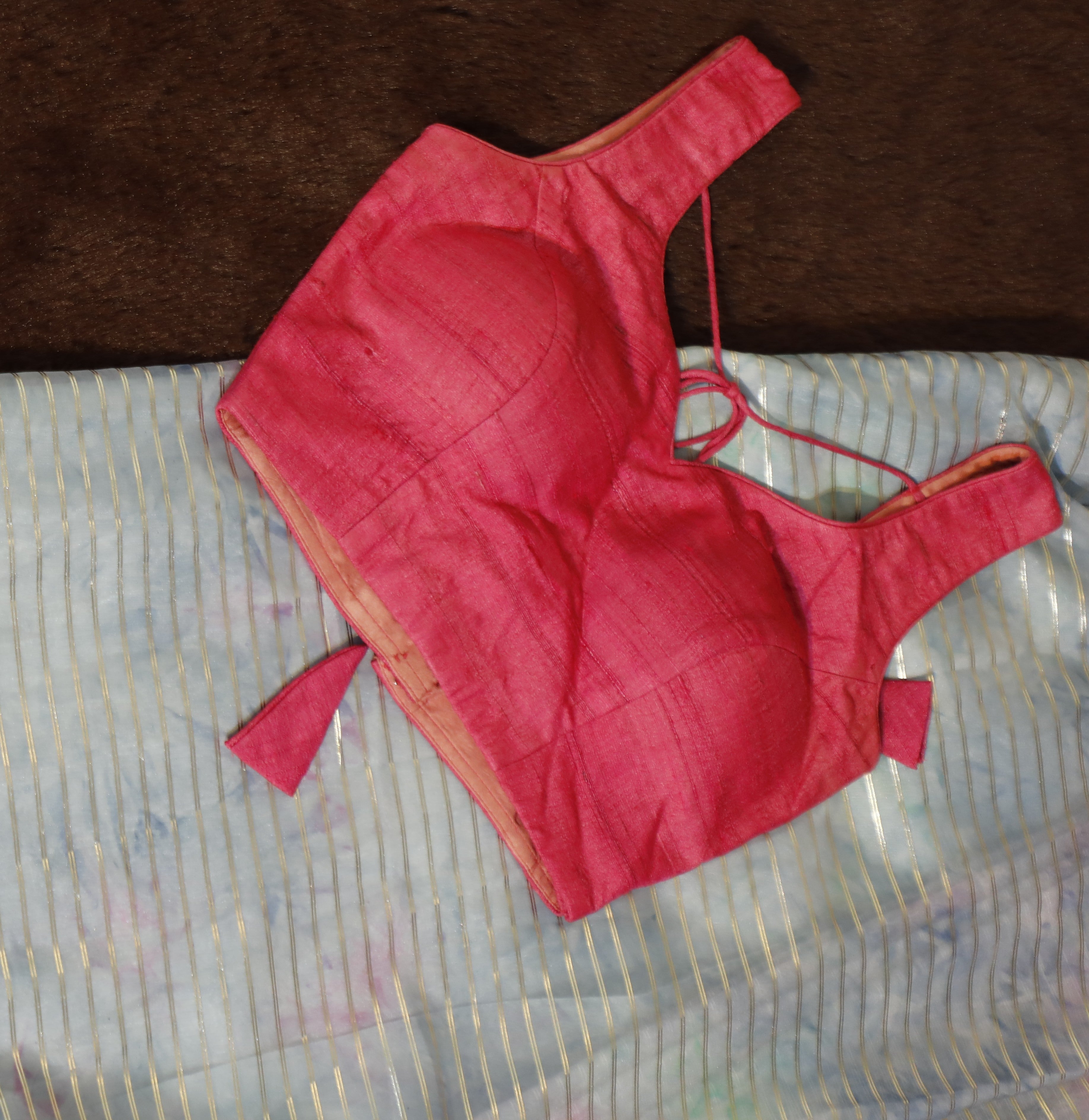 Pink Tusser Silk Blouse